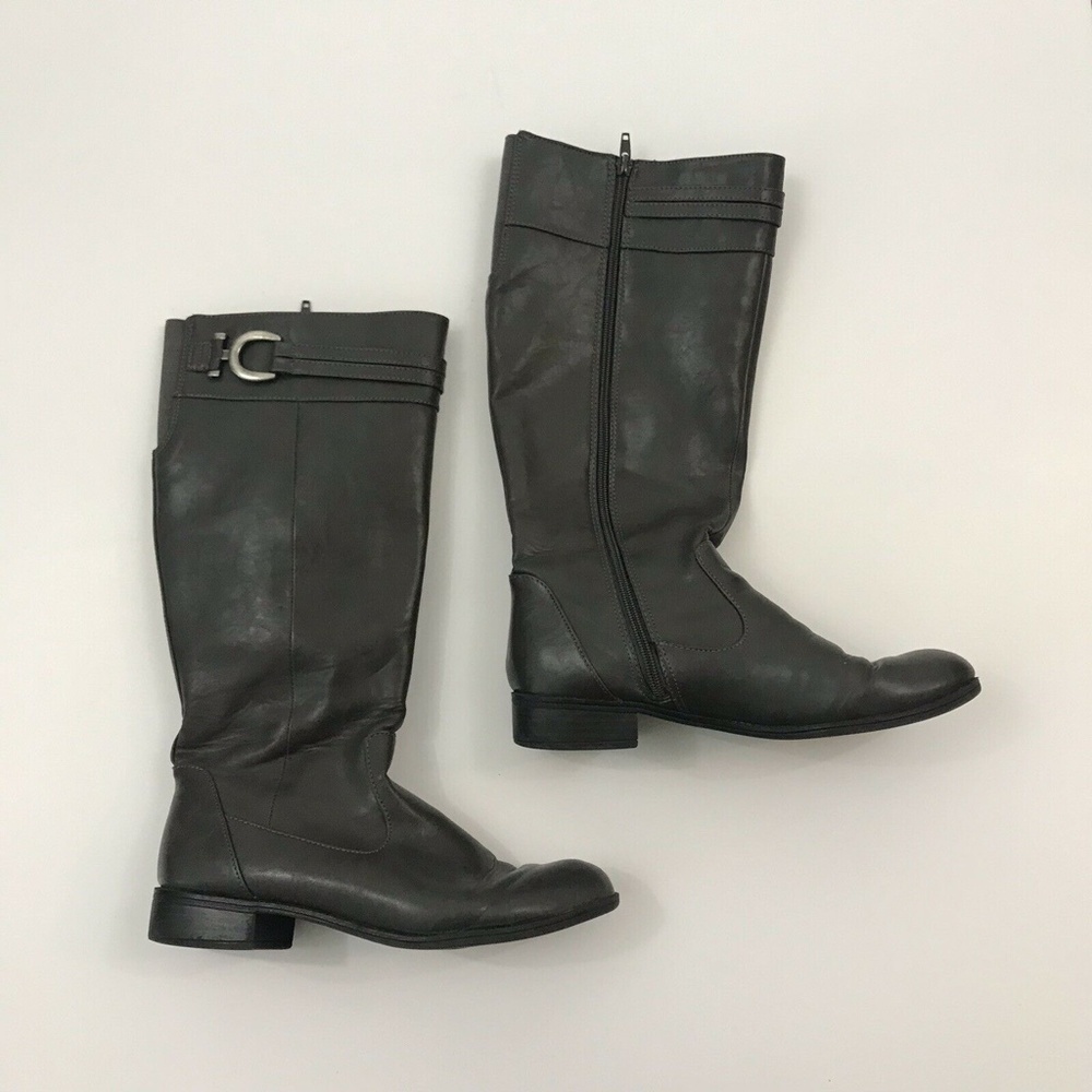 Life Stride Knee Boots Gray Zip Up Size 9.5 - Picture 2 of 6